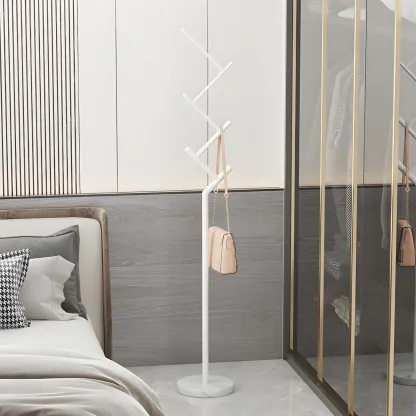 Freestanding Modern Metal Coat Rack with Hooks Image - 4