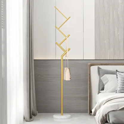 Freestanding Modern Metal Coat Rack with Hooks Image - 5