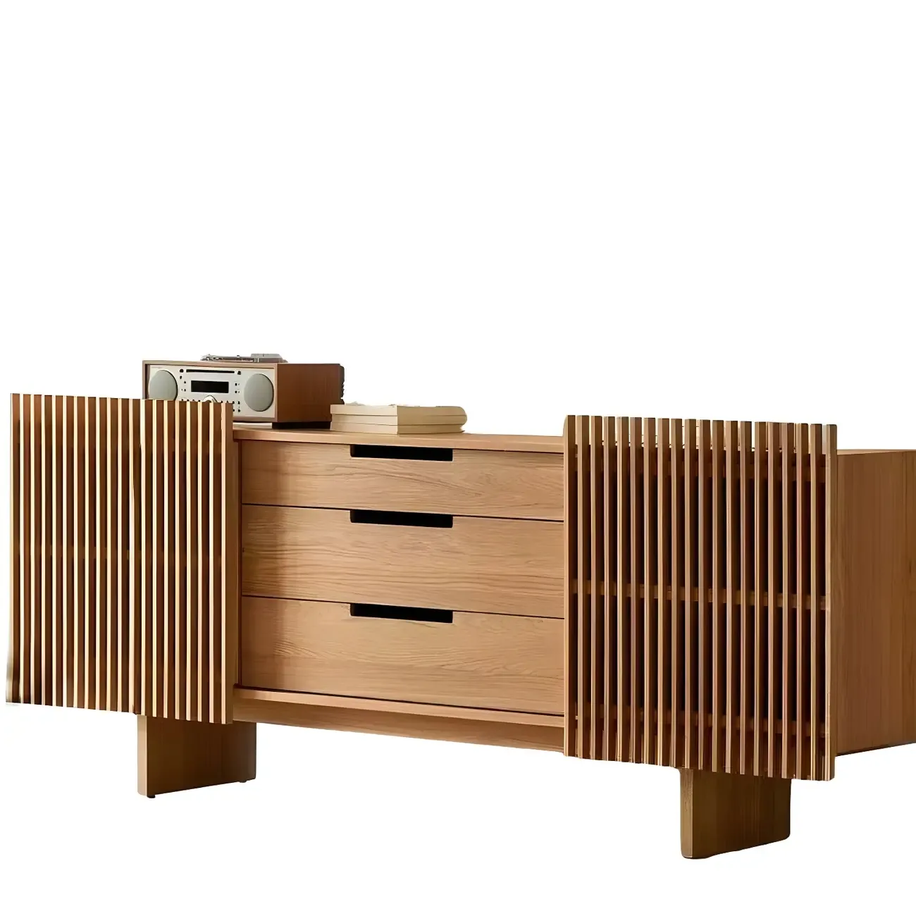 Wooden Sideboard Dining Room Buffet with Sliding Doors | HomeyFad