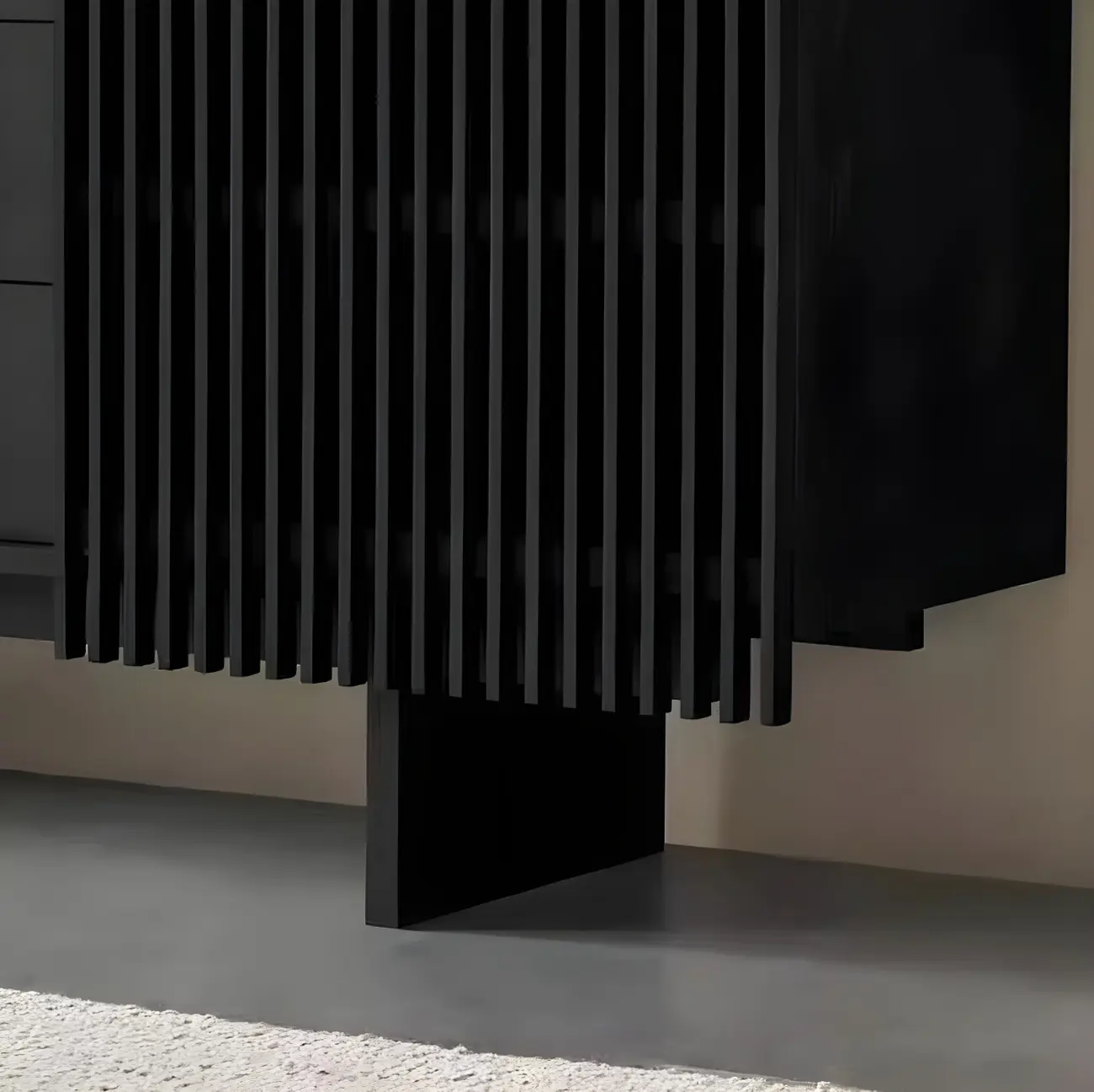 Black Wooden Buffet Table with Sliding Doors and Drawers Image - 6 | homeyfad