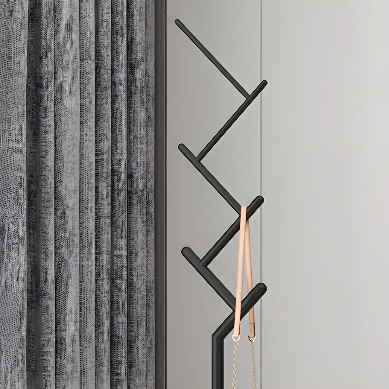 Freestanding Modern Metal Coat Rack with Hooks Image - 13 | homeyfad