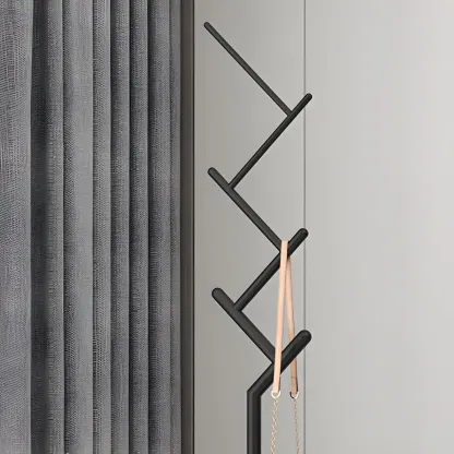 Freestanding Modern Metal Coat Rack with Hooks Image - 13