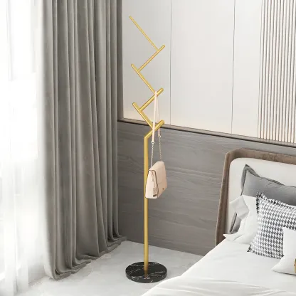 Freestanding Modern Metal Coat Rack with Hooks Image - 15