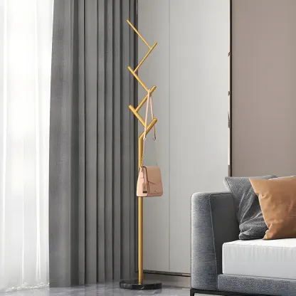 Freestanding Modern Metal Coat Rack with Hooks Image - 16