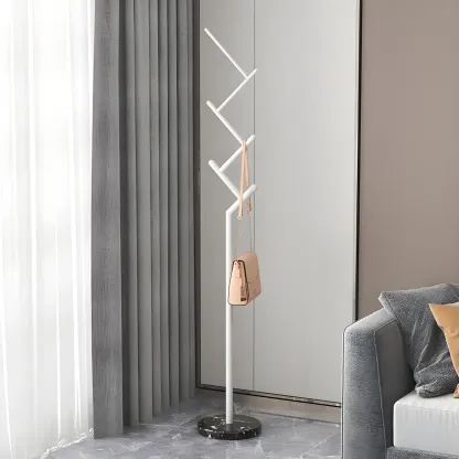 Freestanding Modern Metal Coat Rack with Hooks Image - 17
