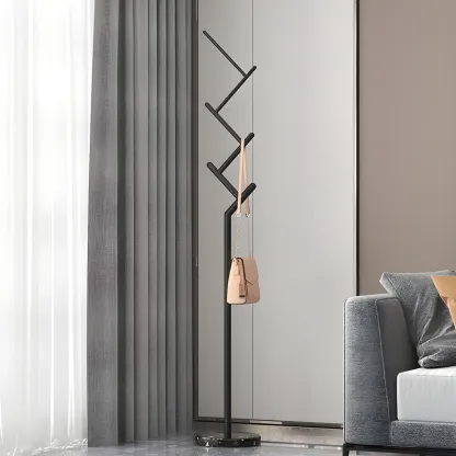 Freestanding Modern Metal Coat Rack with Hooks Image - 18