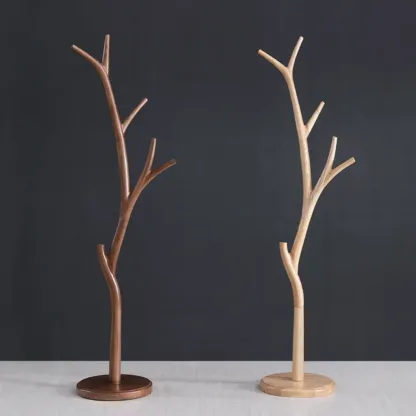 Freestanding Modern Wooden Tree-Shaped Coat Rack Image - 1