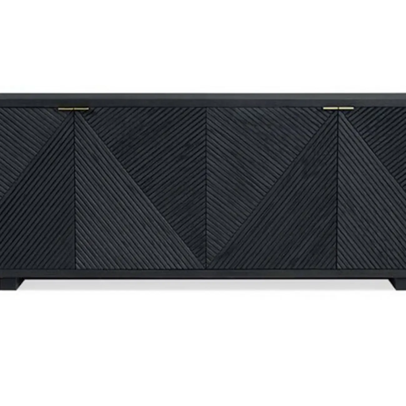 Oriental Black/Walnut Wooden Sideboard with Drawers Image - 8