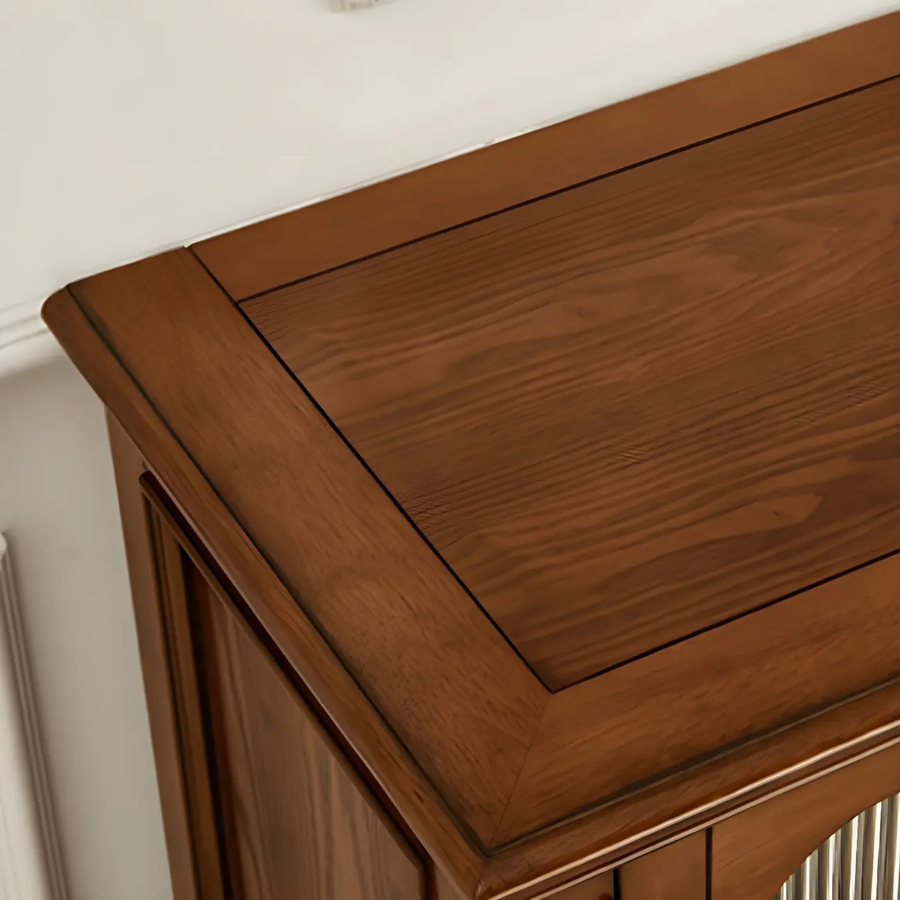 Traditional Wooden Sideboard with Glass Doors and Cabinets Image - 8 | homeyfad