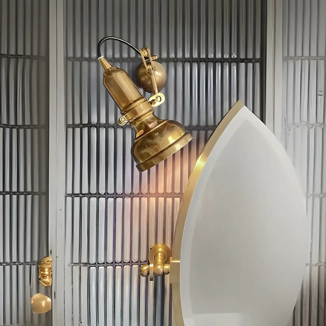 Industrial Copper Adjustable Wall Lamp for Living Room Image - 7