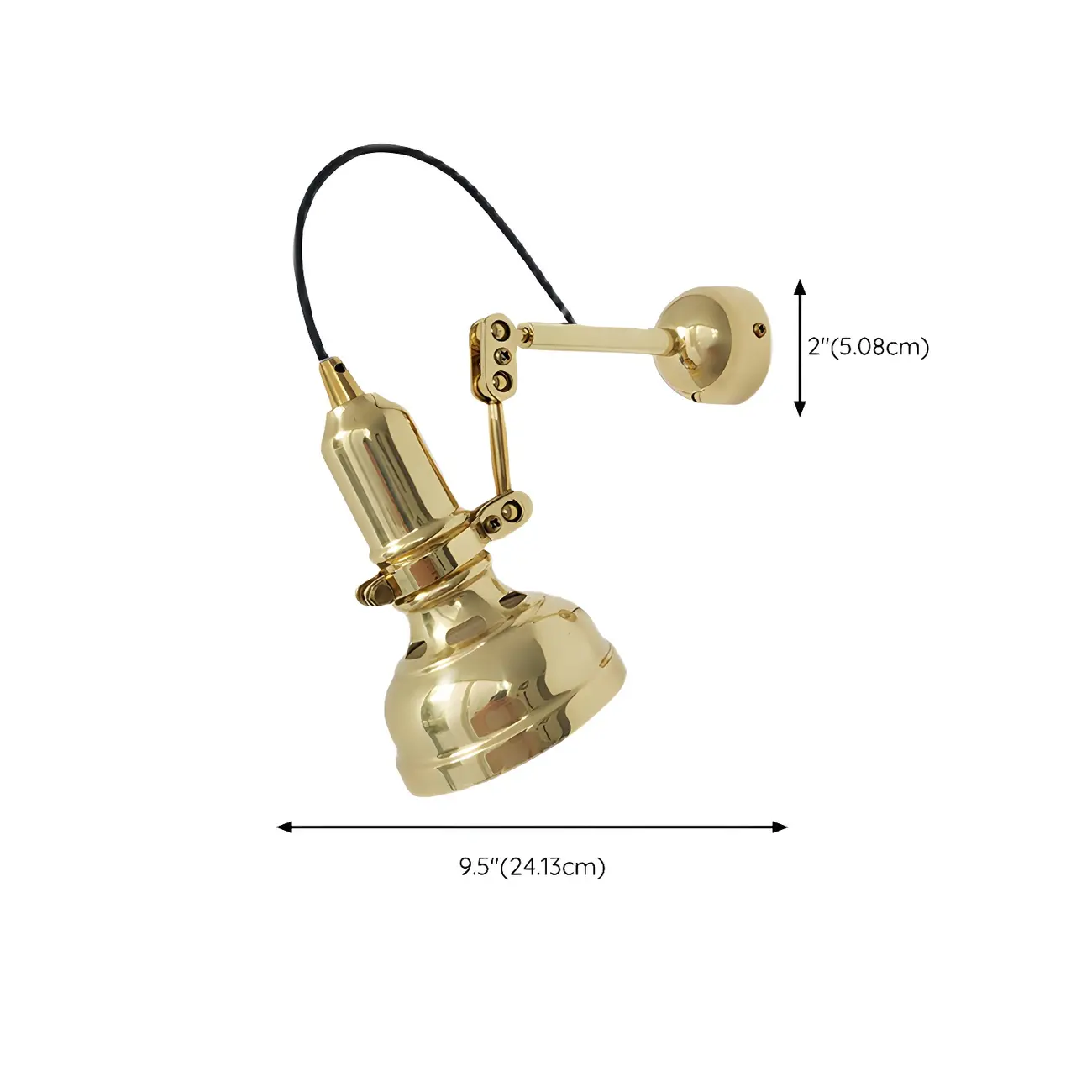 Industrial Copper Adjustable Wall Lamp for Living Room #size