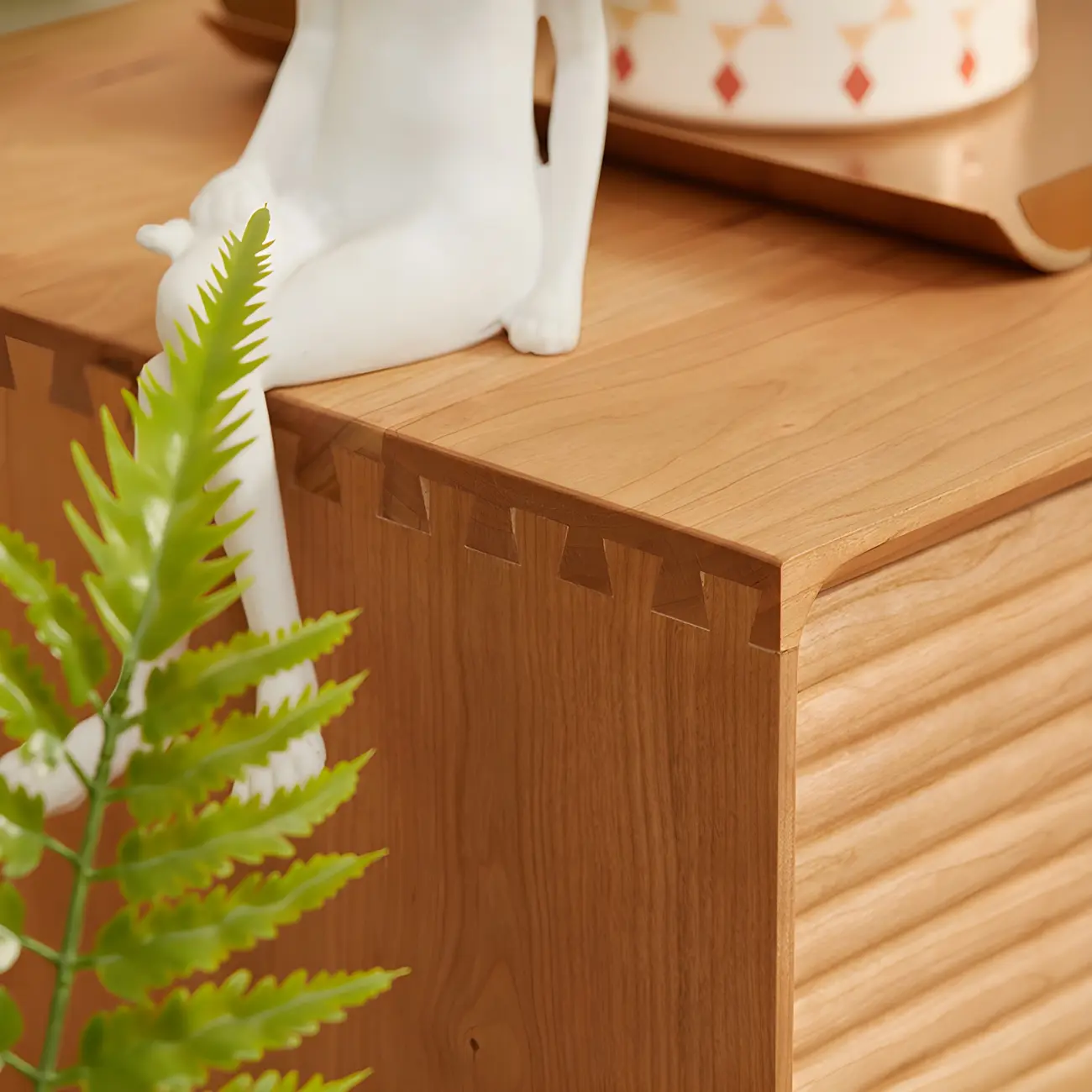 Scandinavian Yellow Wooden Sideboard with Cabinets Image - 8 | homeyfad