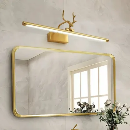 Gold Metal Antler Design LED Vanity Wall Lamp for Bathroom Image - 1