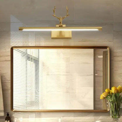 Gold Metal Antler Design LED Vanity Wall Lamp for Bathroom Image - 3