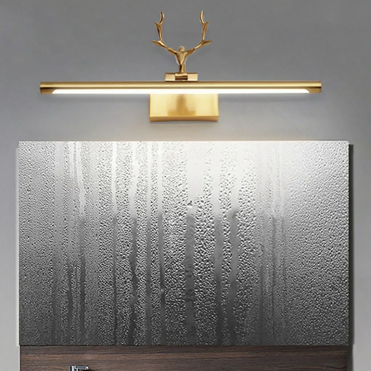 Gold Metal Antler Design LED Vanity Wall Lamp for Bathroom Image - 4