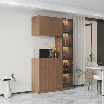Modern Wooden Sideboard with Drawers & Shelves & Cabinets Image - 7