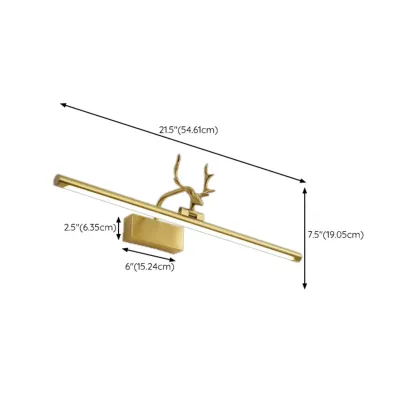 Gold Metal Antler Design LED Vanity Wall Lamp for Bathroom Image - 16