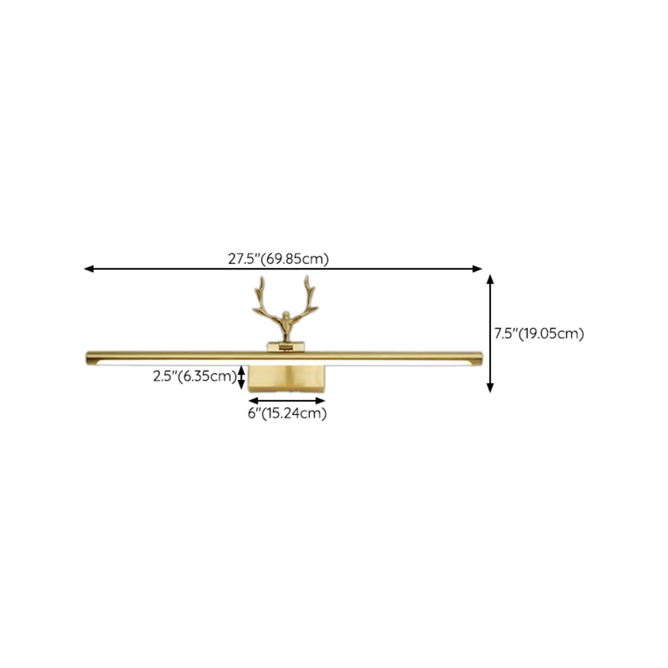 Gold Metal Antler Design LED Vanity Wall Lamp for Bathroom Image - 17 | homeyfad