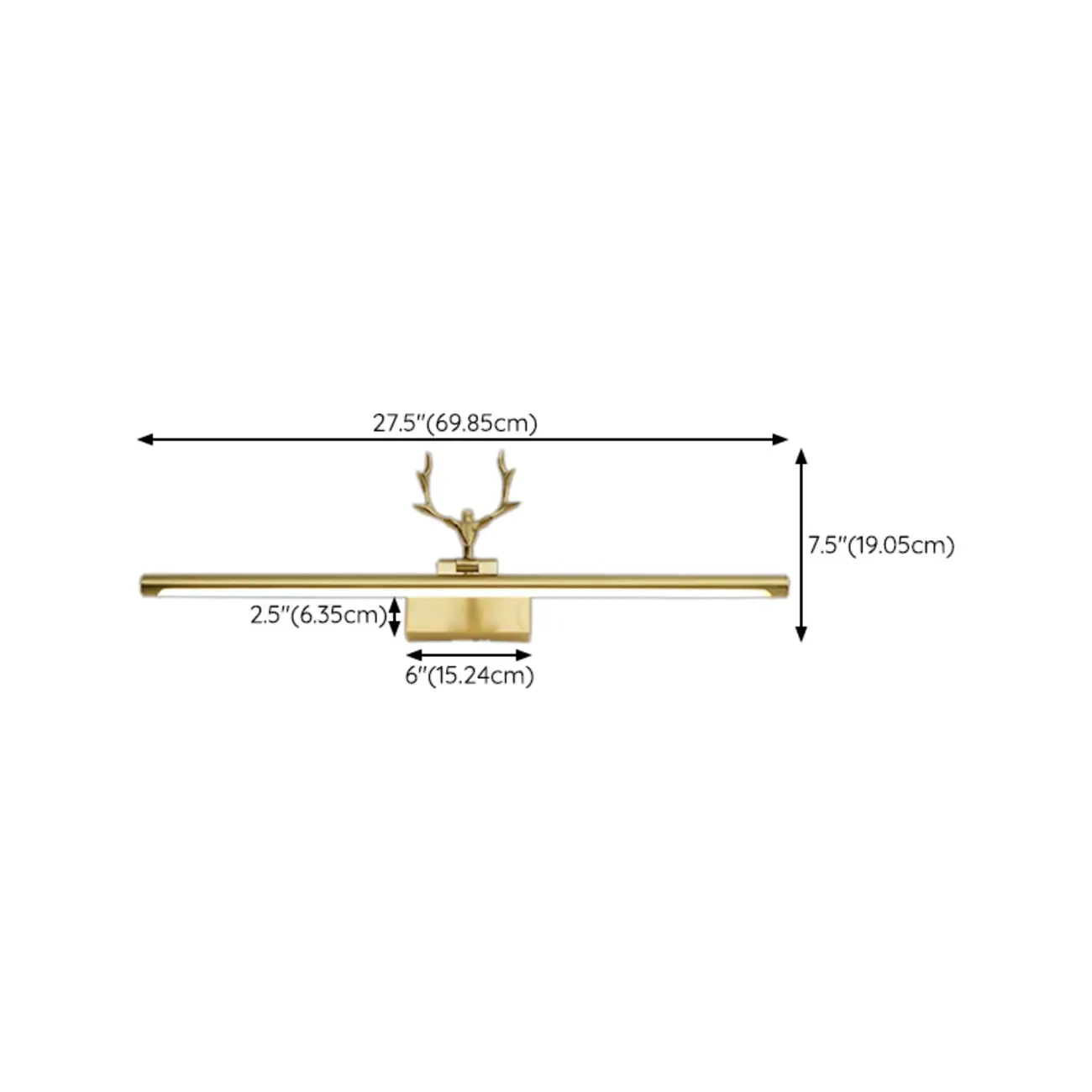 Gold Metal Antler Design LED Vanity Wall Lamp for Bathroom Image - 17