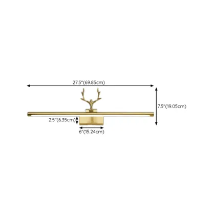 Gold Metal Antler Design LED Vanity Wall Lamp for Bathroom Image - 17