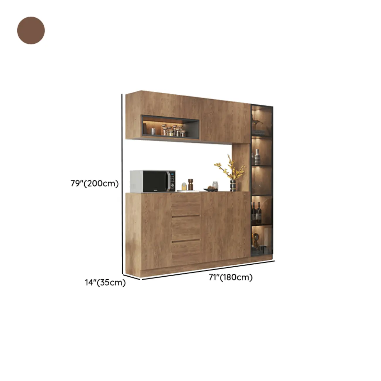 Modern Wooden Sideboard with Drawers & Shelves & Cabinets Image - 13 | homeyfad