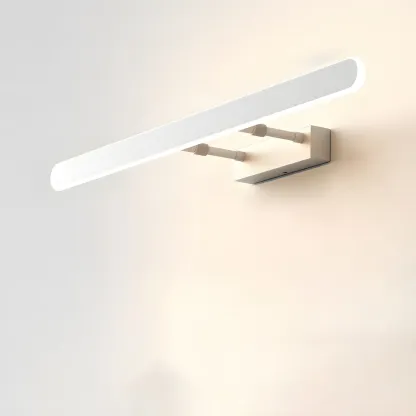 Minimalist Sleek White LED Wall Lamp for Bathroom Mirror Image - 3