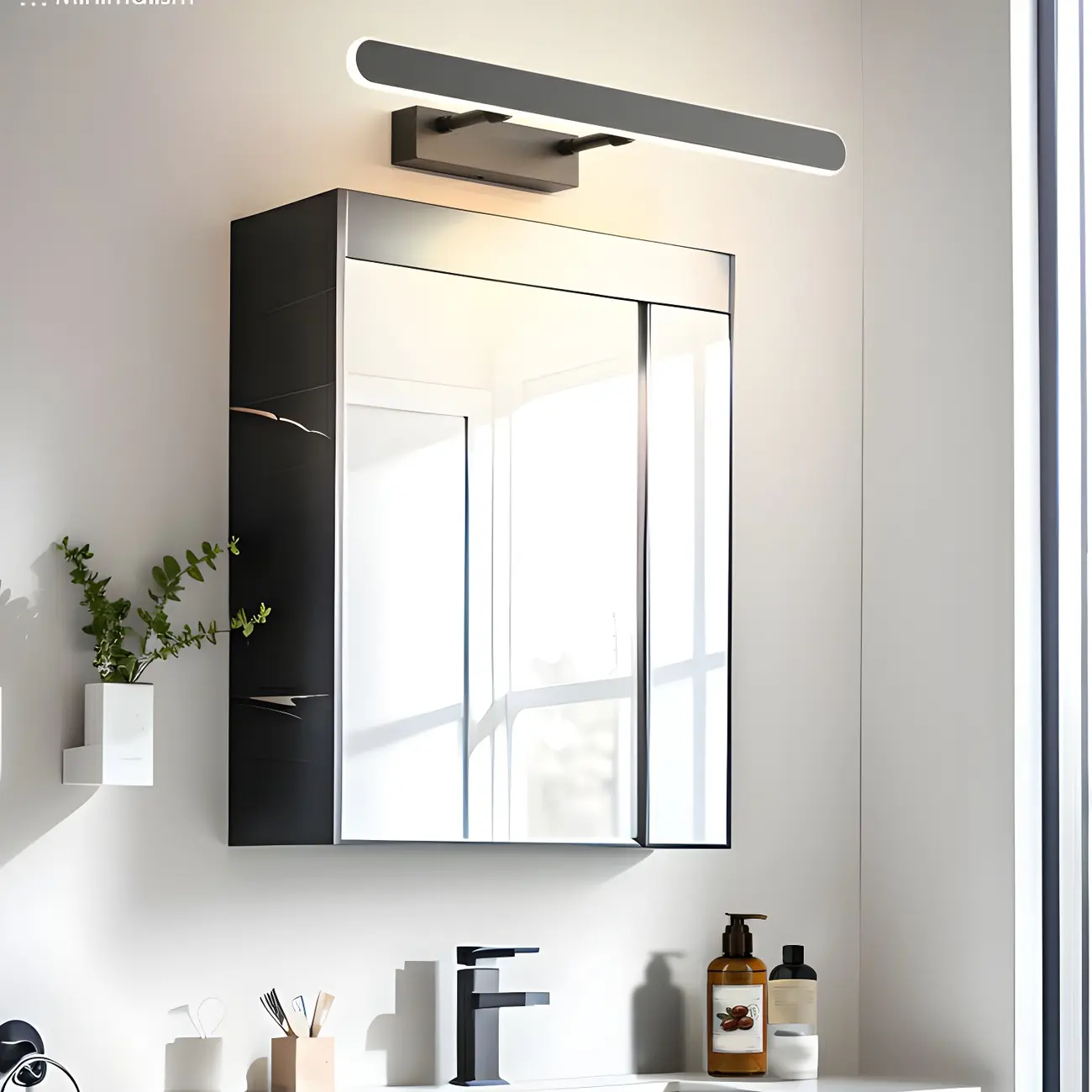 Minimalist Sleek White LED Wall Lamp for Bathroom Mirror Image - 4 | homeyfad