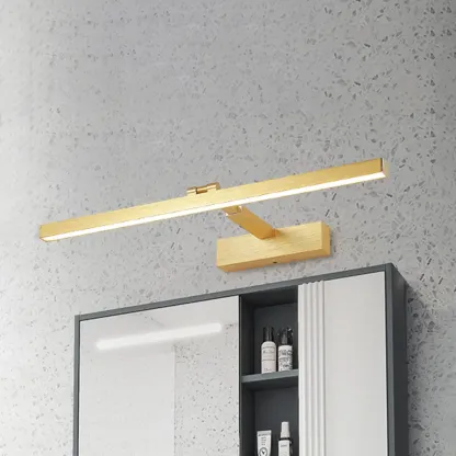 Modern Gold LED Linear Vanity Light with Adjustable Shade for Bathroom Image - 8