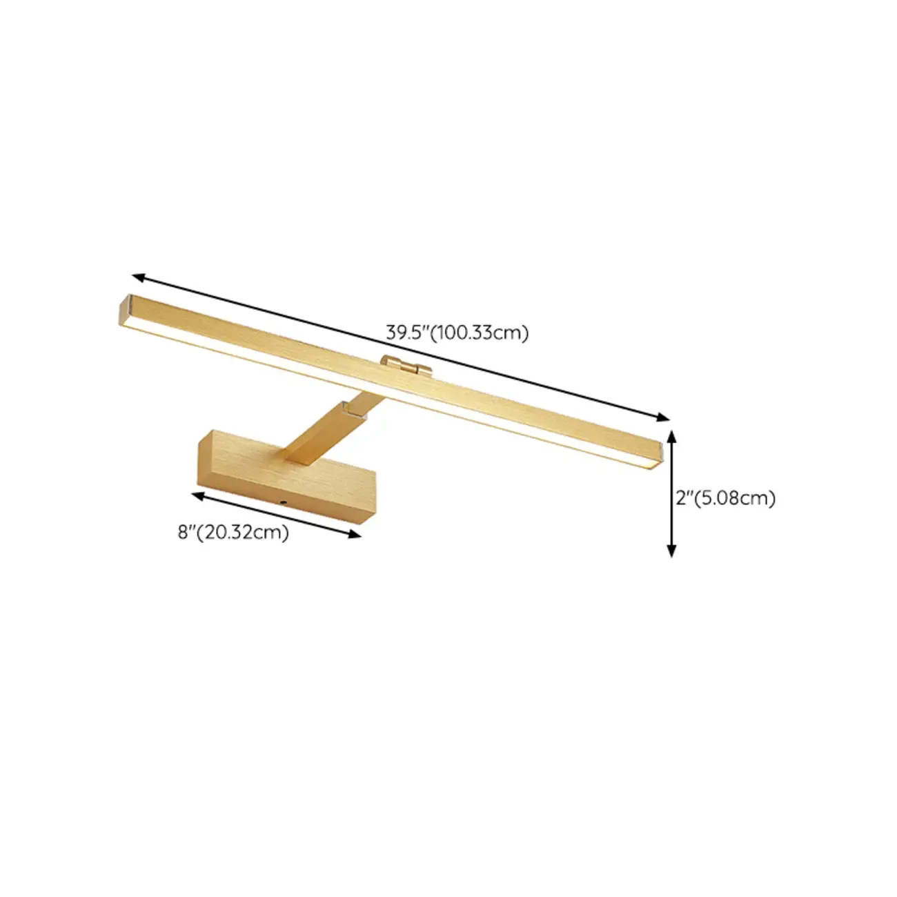 Modern Gold LED Linear Vanity Light with Adjustable Shade for Bathroom Image - 14