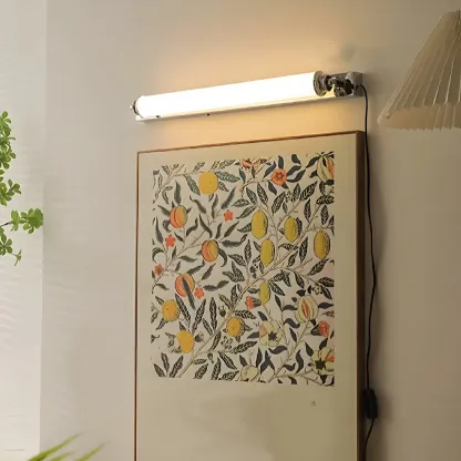 Modern Silver LED Wall Lamp with Milk Glass Shade for Living Room Décor Image - 1