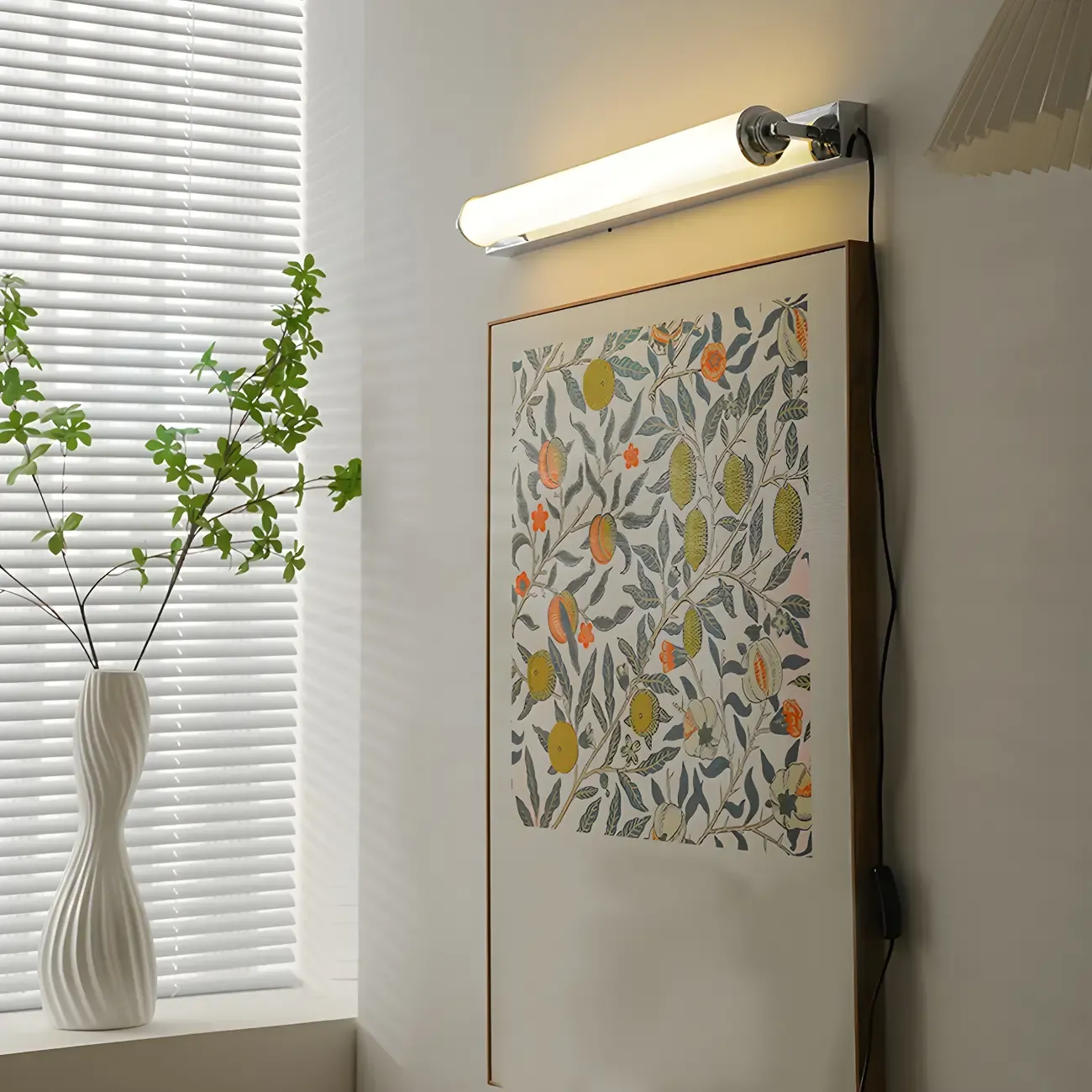 Modern Silver LED Wall Lamp with Milk Glass Shade for Living Room Décor Image - 5