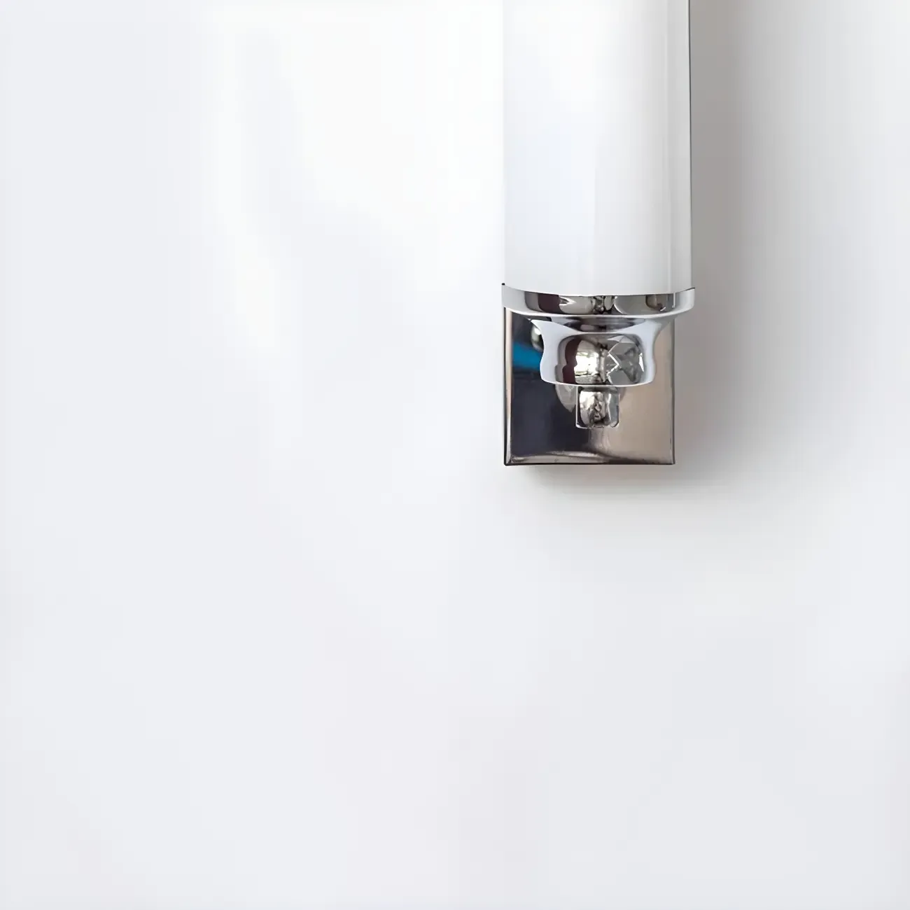 Modern Silver LED Wall Lamp with Milk Glass Shade for Living Room Décor Image - 6