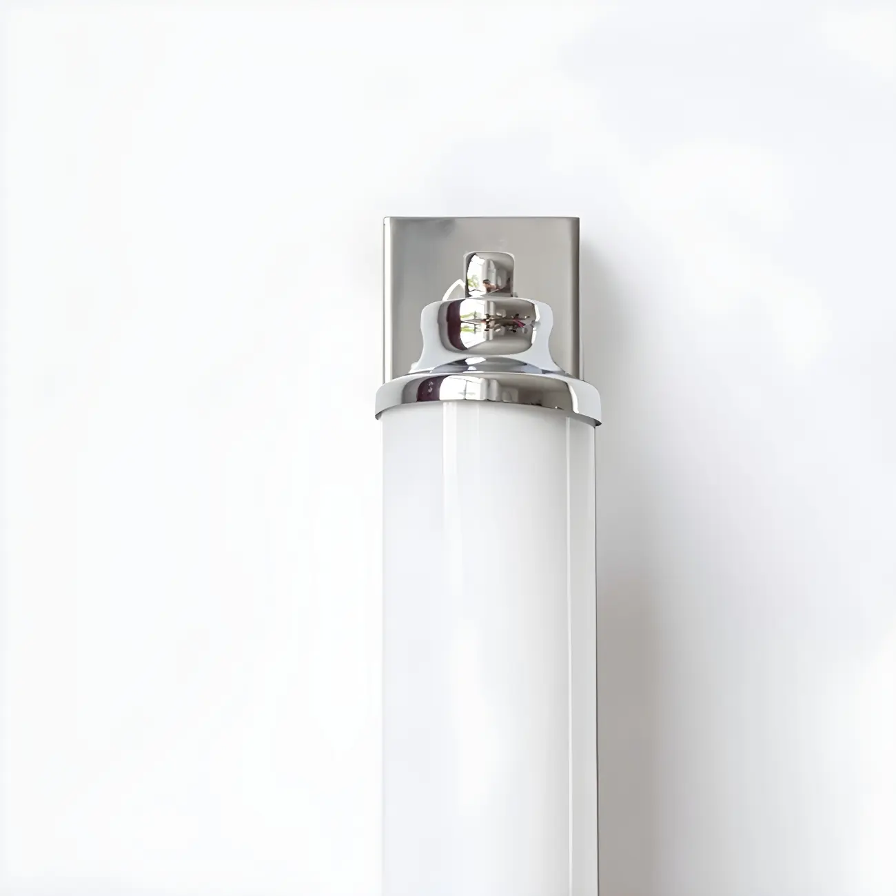 Modern Silver LED Wall Lamp with Milk Glass Shade for Living Room Décor Image - 7 | homeyfad