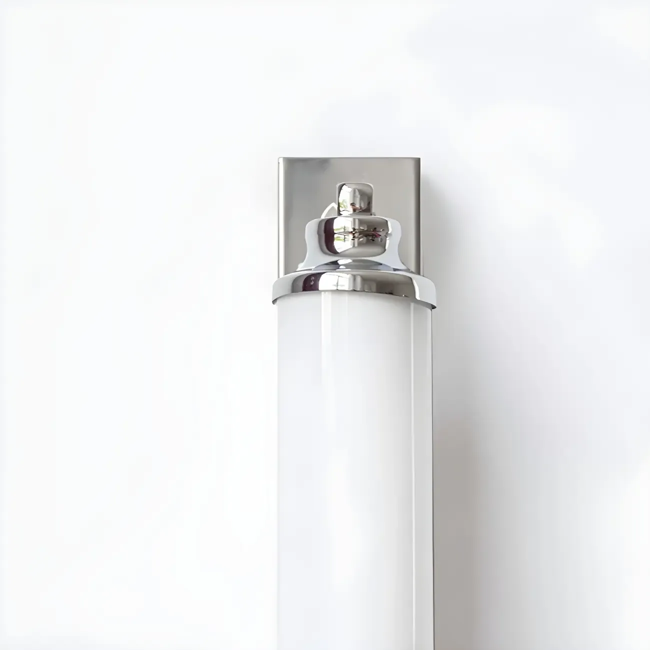 Modern Silver LED Wall Lamp with Milk Glass Shade for Living Room Décor Image - 7