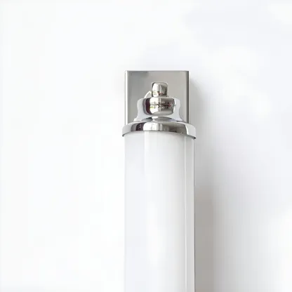 Modern Silver LED Wall Lamp with Milk Glass Shade for Living Room Décor Image - 7