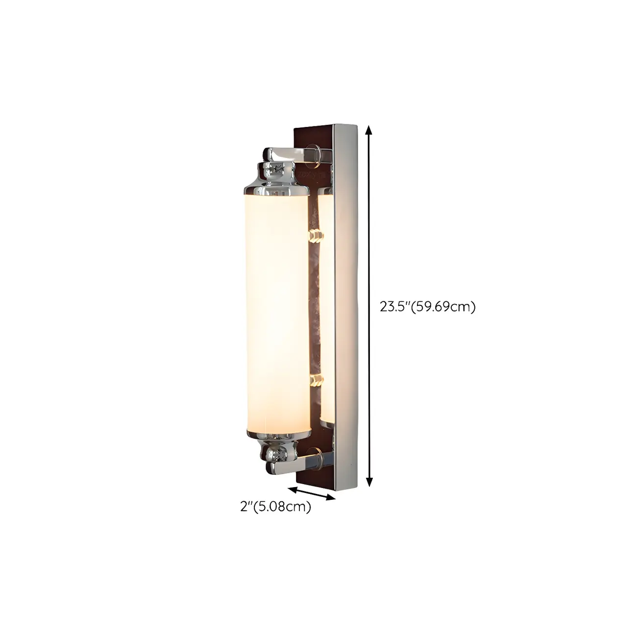 Modern Silver LED Wall Lamp with Milk Glass Shade for Living Room Décor Image - 10 | homeyfad