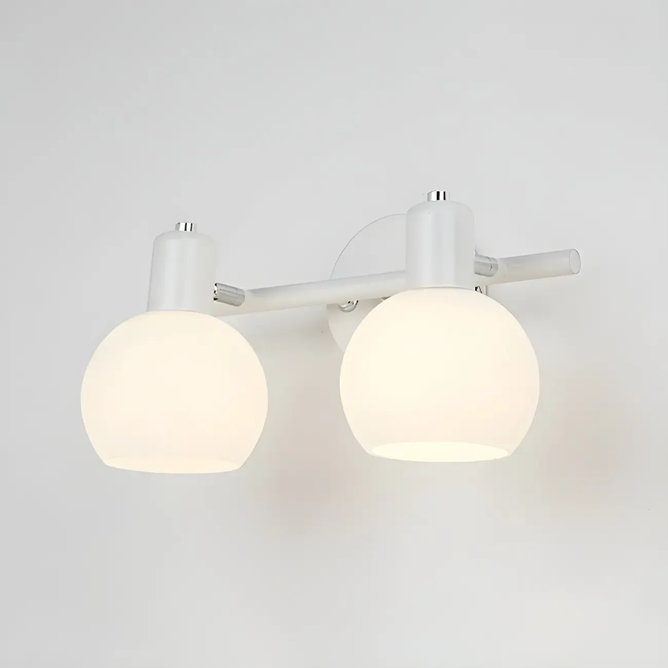Modern 3 Heads Black Vanity Lights with White Glass Shade for Bathrooms Image - 4