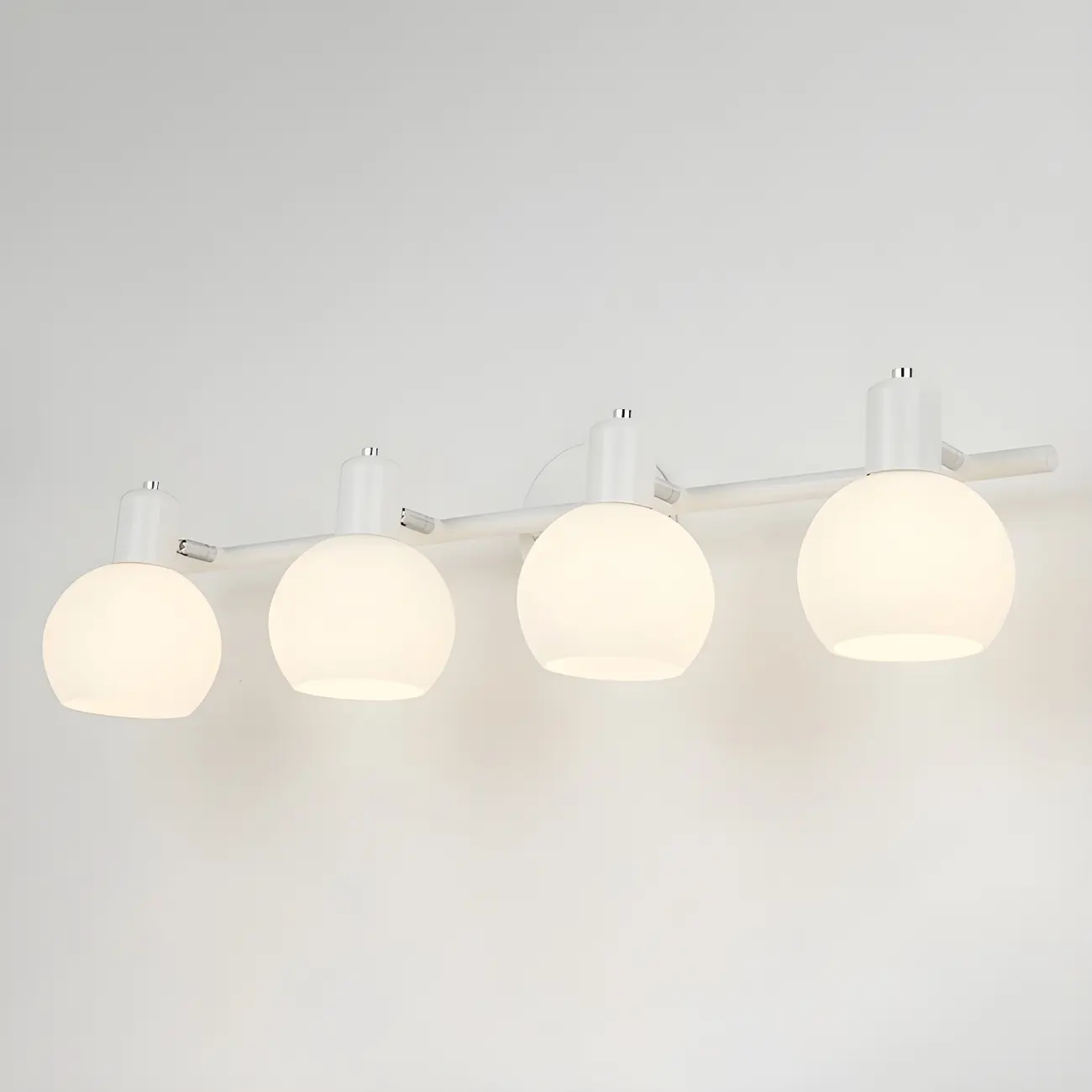 Modern 3 Heads Black Vanity Lights with White Glass Shade for Bathrooms Image - 8 | homeyfad