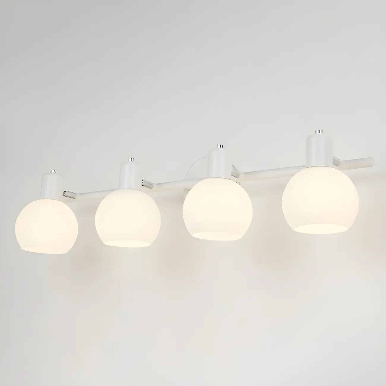 Modern 3 Heads Black Vanity Lights with White Glass Shade for Bathrooms Image - 8