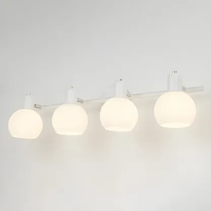 Modern 3 Heads Black Vanity Lights with White Glass Shade for Bathrooms Image - 8