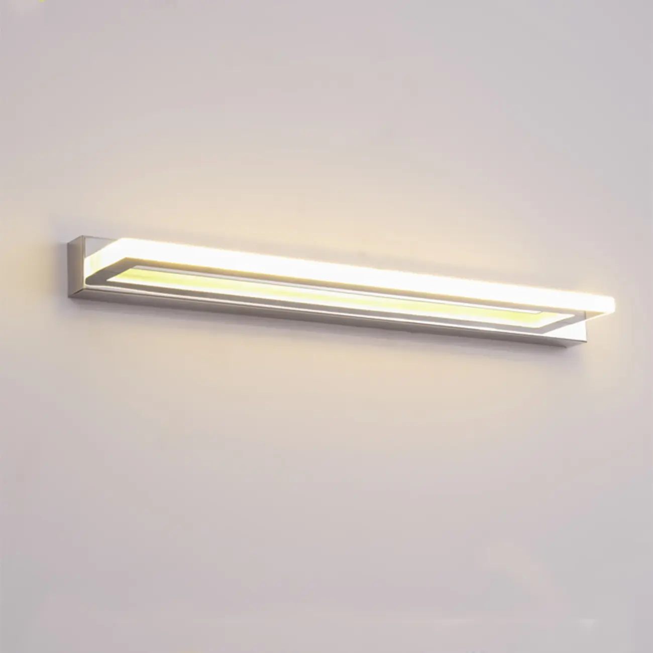 Modern White Metal LED Wall Light with Acrylic Shade for Mirror Front Image - 5 | homeyfad