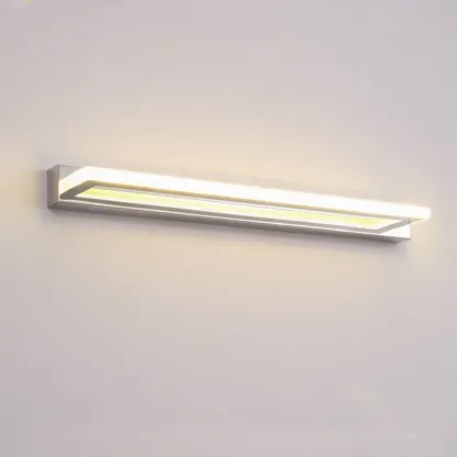 Modern White Metal LED Wall Light with Acrylic Shade for Mirror Front Image - 5