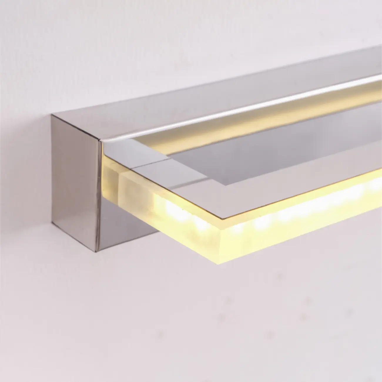 Modern White Metal LED Wall Light with Acrylic Shade for Mirror Front Image - 8 | homeyfad