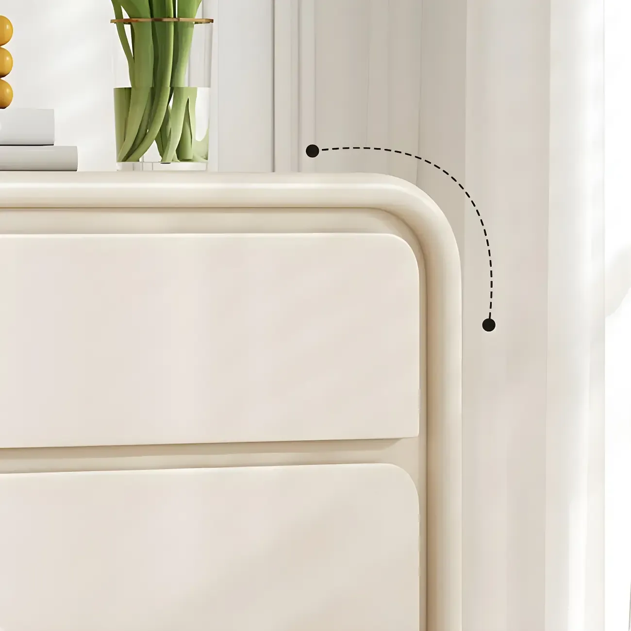 Contemporary Wooden Sideboard with Drawers in White/Black Image - 9