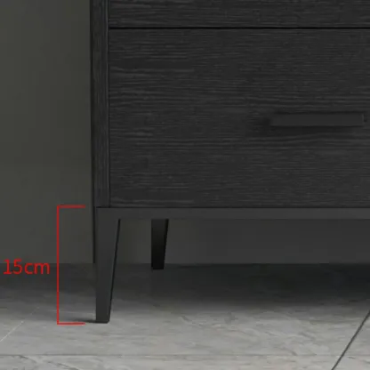 Modern Wooden Sideboard with Cabinets & Wine Rack Image - 12