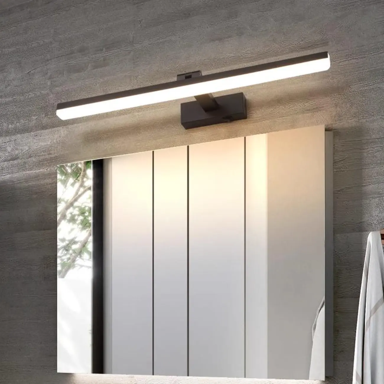 Edge Sleek Black LED Linear Vanity Light for Bathroom Mirror Image - 1 | homeyfad