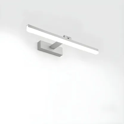 Edge Sleek Black LED Linear Vanity Light for Bathroom Mirror Image - 2