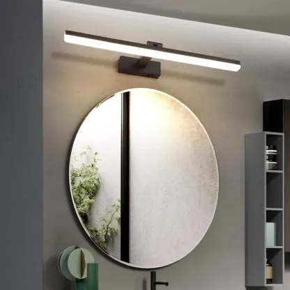 Edge Sleek Black LED Linear Vanity Light for Bathroom Mirror Image - 3