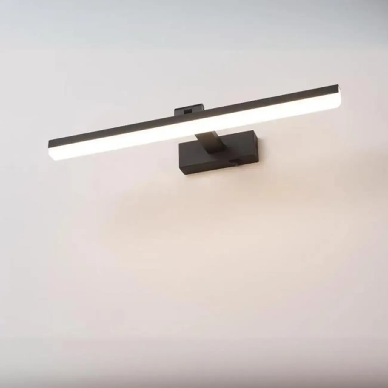 Edge Sleek Black LED Linear Vanity Light for Bathroom Mirror Image - 18