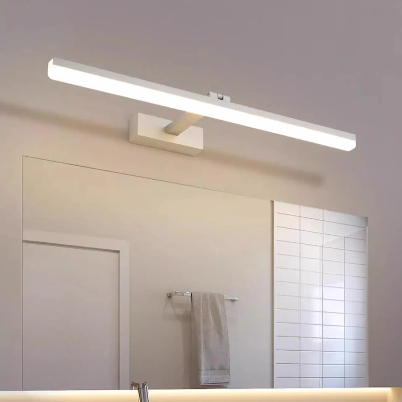 Edge Sleek Black LED Linear Vanity Light for Bathroom Mirror Image - 24 | homeyfad
